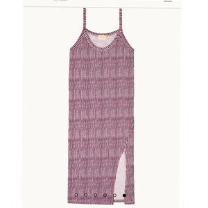 Nation Los Angeles Striped Knit Midi Dress Casual Summer Dress with‎ Slit
